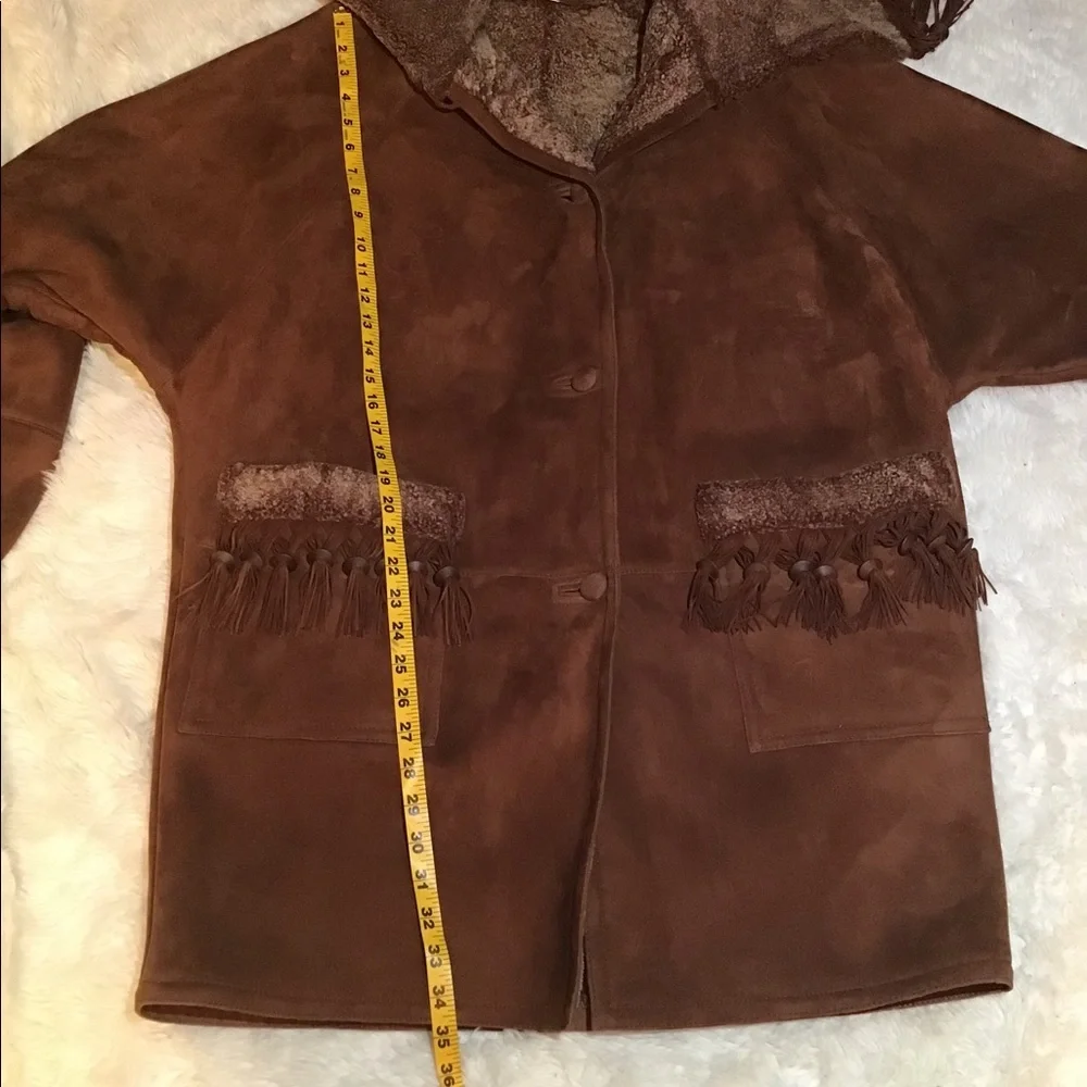 Christian for Nanak brown leather/shearling jacket